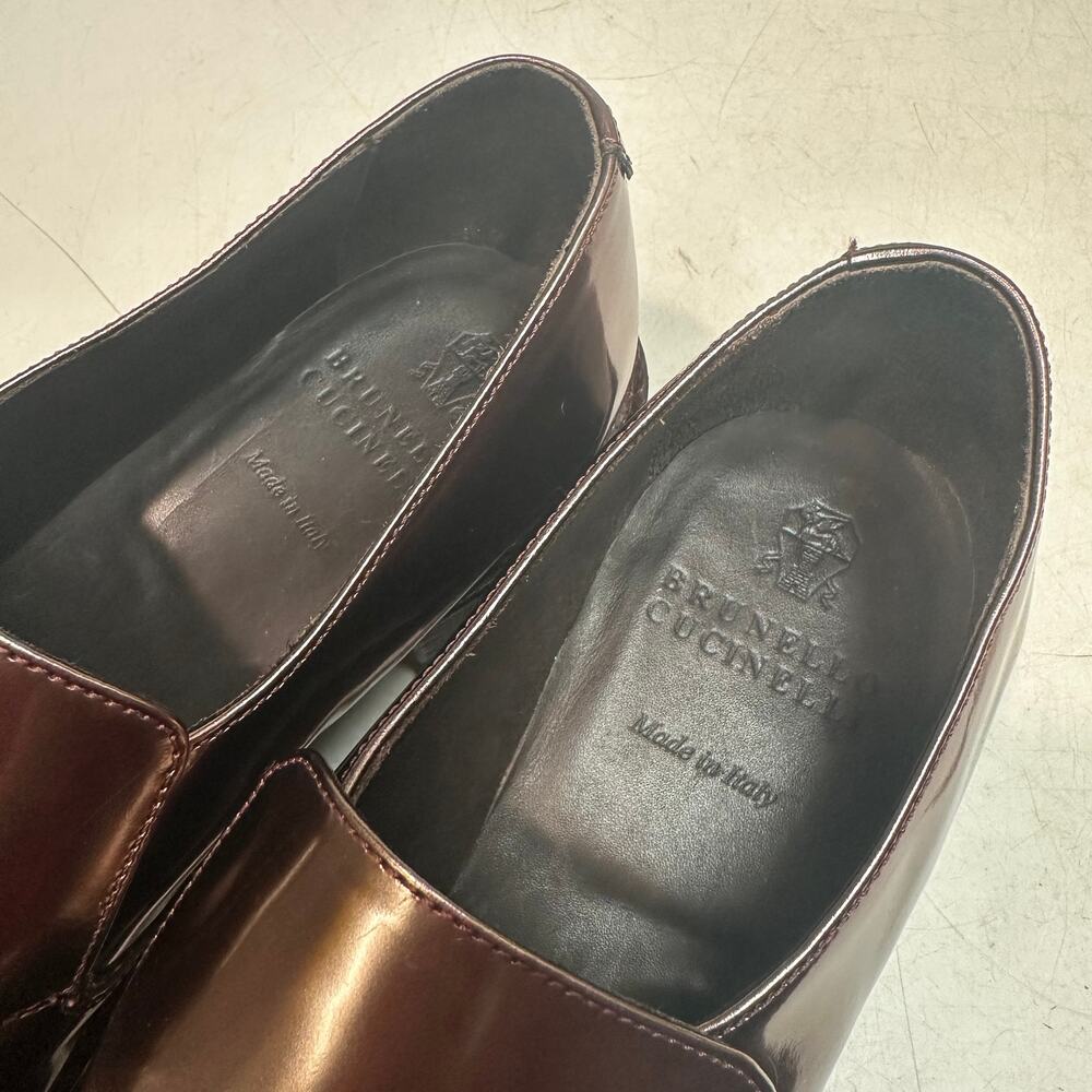 WORN ONCE Bruno Cucinelli Patent Leather Loafer Bronze Made in Italy 40 M 7 W 10 - Picture 8 of 10